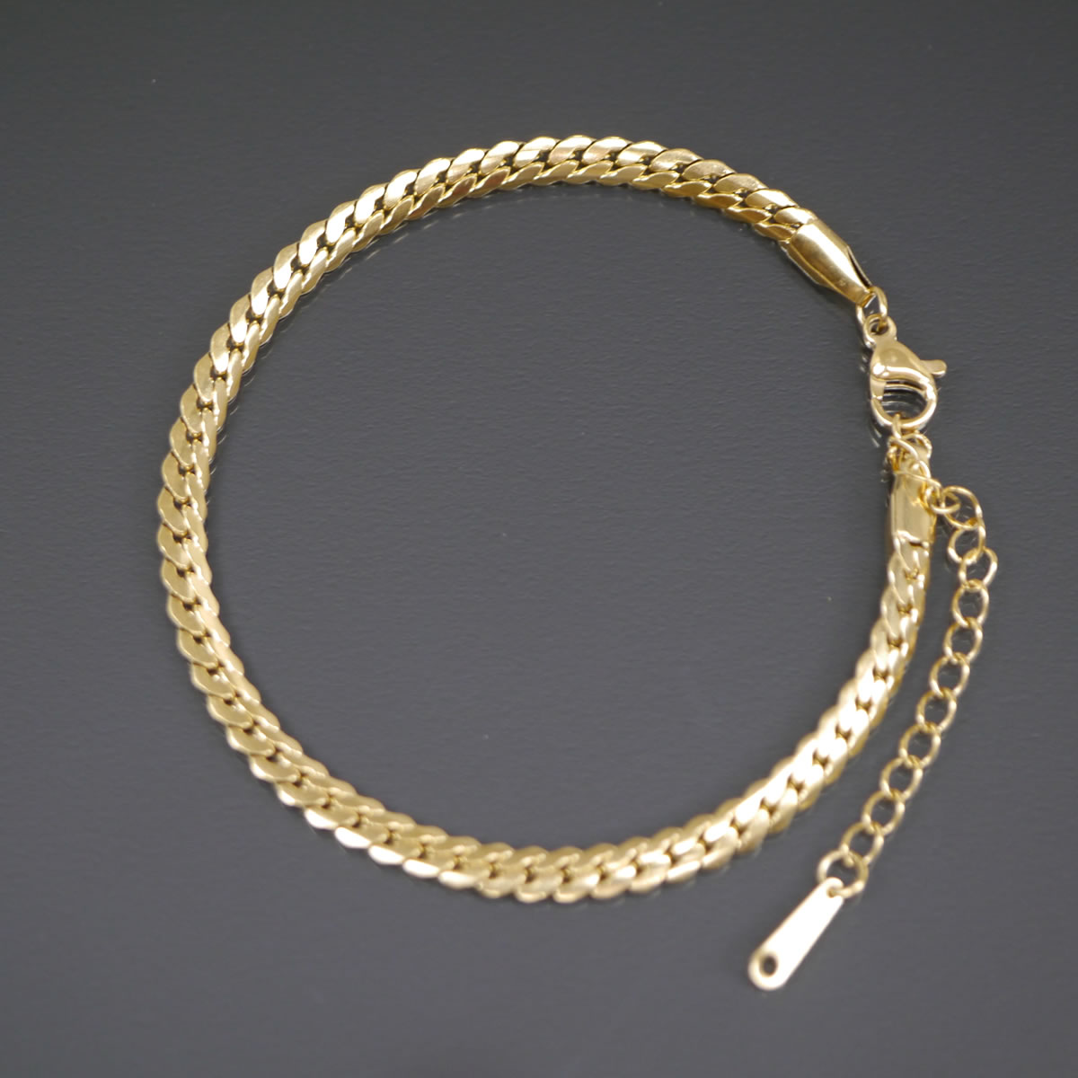 ステンレス製 ブレスレット サージカルステンレス SUS316L 金属アレルギー レディース シンプル ゴールド チェーン 大人 アンクレットhappyhour accessory 50020024