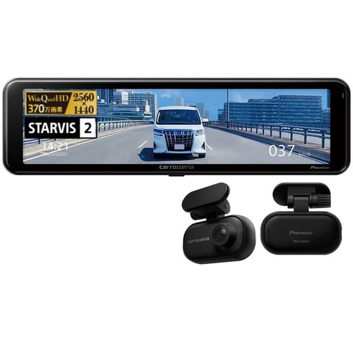 Pioneerドライブレコーダーミラー型VREC-MS700D11インチIPS液晶前後2カメラ前後3 ...