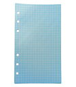 Daovace手帳リフィルカラーリフィル用紙方眼80枚中身A6サイズ6穴【2冊セット】システム手帳メモ帳リフィル用紙(アオイA6方眼)
