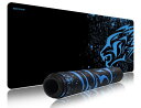 EXCO ゲーミングマウスパッド、大きいサイズ、700*300MM マウスパッド、人間工学に基づいた から選択する複数のサイズ 最高のオフィスツールキーボードパッド、底部に滑り止め、洗える、オフィスやゲームでの使用に最適 デスクマット (ブルーパンサー)(2)