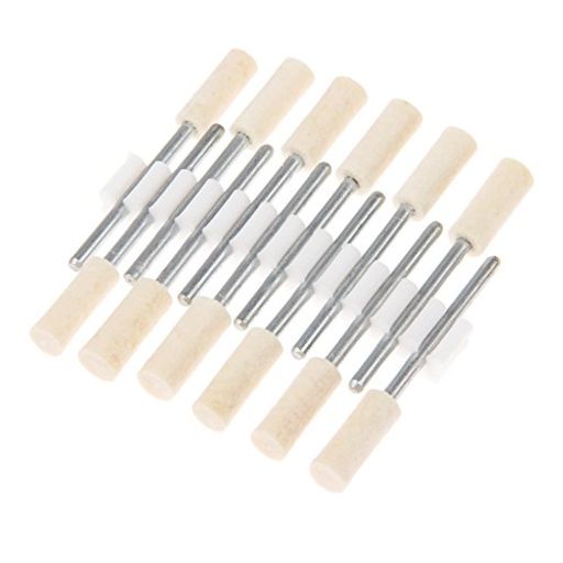 12本セット羊毛フェルトバフ研磨ヘッド鏡面研磨金属磨き円筒形研磨工具2.35x5mm