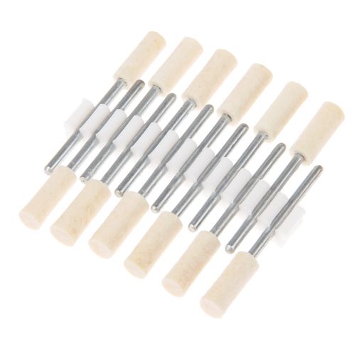 12本セット羊毛フェルトバフ研磨ヘッド鏡面研磨金属磨き円筒形研磨工具2.35x5mm