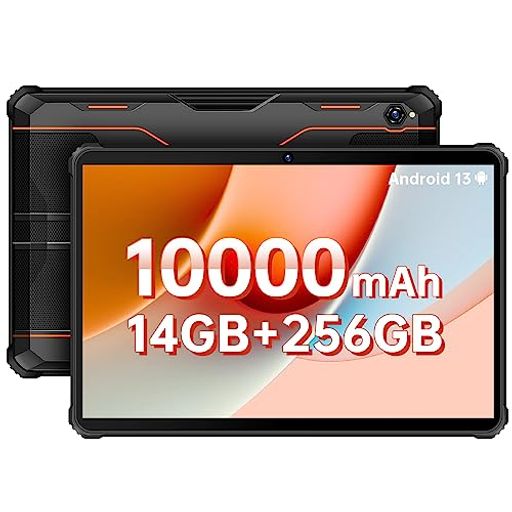 ANDROID 13 防水タブレット OUKITEL RT5 10.1インチ10,000MAHの大容量バッテリー 14GB RAM + 256GB ROM（1TB拡張可能）タフネスタブレット 8コア 16MP + 16MP カメラ 防水防塵耐衝撃