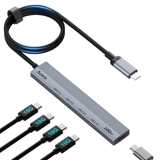 ACEELE USB nu10GBPS 4|[gg USB C TO USB 3.2 GEN 2 nu 60CM P[ut 4XUSB-C |[gTYPE-Cd|[gt USB Cnu f[^](fo͔Ή)MACBOOK