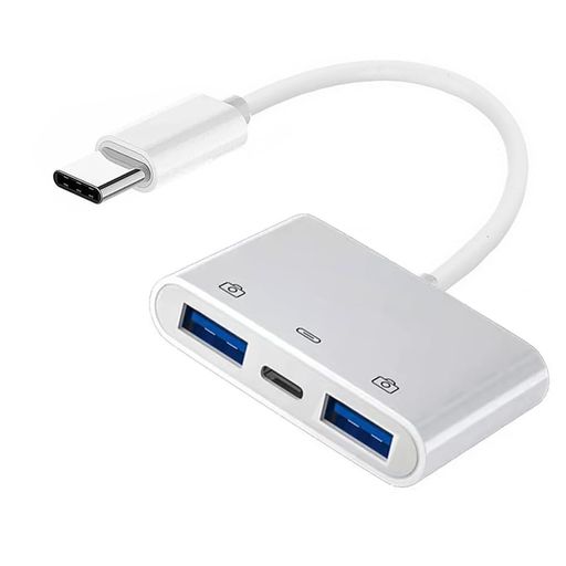 NFHK Type C USB-C - デュアル Type-A USB3.0 メス PD電源充電アダプター付き ノー...