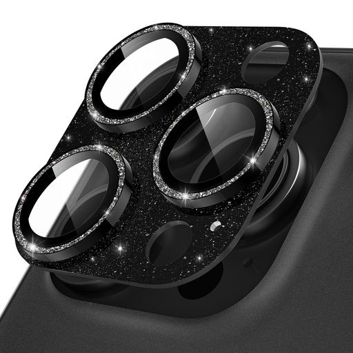 PodickカメラカバーiPhone16Pro/16ProMax用カメラフィルムキラキラ9H強化ガラスアルミ合金耐衝撃いphone16pro/16promaxカメラ保護高透過率キズ防止露出オーバー防止一体化全面保護