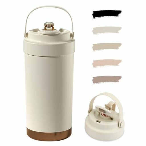 【セラミックコーティングで飲み物本来の味をキープ】内側はセラミックコーティング加工を施したタンブラーで、金属臭やにおい移りを防止。コーヒーやお茶はもちろん、ジュースや牛乳なども風味そのままに楽しめます。毎日の通勤やリラックスタイムにぴったりです。 【保冷・保温力抜群の真空二重構造】高品質ステンレス製の真空断熱構造により、冷たい飲み物は最大12時間、温かい飲み物は最大8時間キープ。季節を問わず、オフィス、学校、ジム、アウトドアなど幅広いシーンで活躍します。 【直飲み口&amp;ストロー付き+取っ手付き】直飲み口と取り外し可能なストローの2WAY仕様で、シーンに合わせて飲み方を選べます。持ち運びに便利な取っ手付き。さらに、洗いやすい構造で毎日のお手入れも簡単、快適に使えます。 【炭酸飲料対応&amp;こぼれにくい蓋付き】炭酸飲料にも対応した密閉設計の水筒。しっかり閉まる蓋付きで、バッグの中でもこぼれない・漏れないから安心して持ち運べます。ピクニックやキャンプ、スポーツ観戦など、さまざまなアウトドアシーンでも大活躍します。