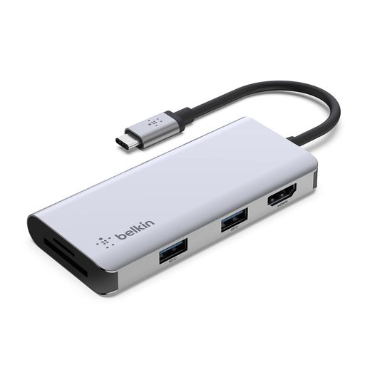 BELKIN USB-Cハブ 5-IN-1 YOUTUBE編集に 4K@30HZ HDMI出力 動画編集 クリエイター向け TYPE-Cアダプター USB-A3.0 X 2 SD/MICROSD対応 IPAD/IPAD PRO/IPAD