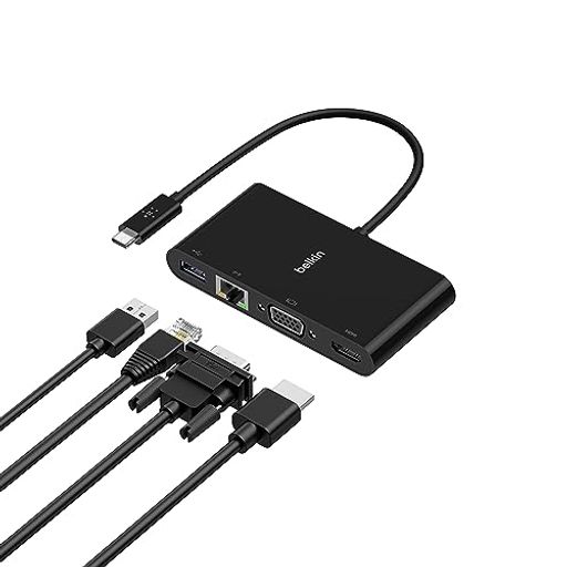 BELKIN USB-C マルチメディア変換アダプタ(LANポート、HDMI、VGA USB) IPAD / IPAD PRO / IPAD MINI / MACBOOK / MACBOOK PRO / MACBOOK AIR / WINDOWS /