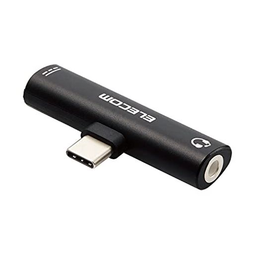 エレコム 変換アダプタ TYPE-C - 3.5MM DAC搭載 給電機能付 USB POWER DELIVERY60W対応 ブラック MPA-C35PDBK