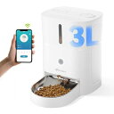 APDAPETDOLA自動給餌器猫アプリ操作定時定量1日6食自動餌やり機音声録音3L容量鮮度保持2WAY給電手動給餌可ステンレス皿WIFI式スマホ遠隔操作操作簡...