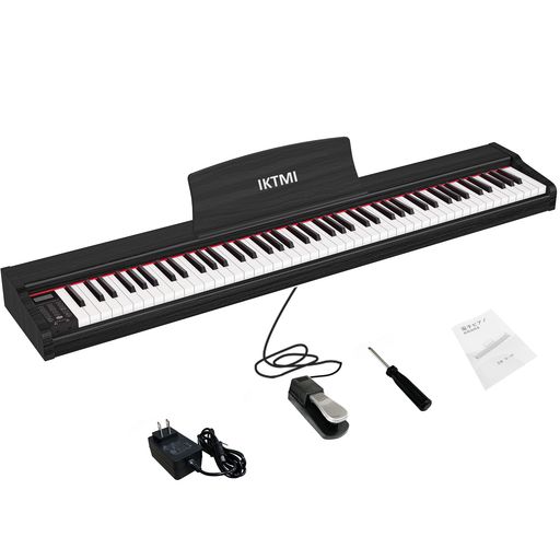✔️【フルサイズ88鍵盤電子ピアノ】アコースティックピアノをシミュレートした88鍵電子キーボード。グランドピアノの代替として最適な鍵盤楽器です。ピアノ本体、譜面台、シングルペダル、アダプター、日本語説明書サイズ/約幅128.6cmx奥行き24.8cmx高さ9.6cm/重量7.2kg。 ✔️【強力な音源】この電子ピアノは先進的なフランスのDREAM音源を採用し、本物のアコースティック電子ピアノの音色を演奏することができます。鍵盤を弾く強さをコントロールして音の強さを表現でき、ピアノが敏感に反応し、最大128ポリフォニーとサスティンペダルは、あなたの感情をよりよく表現するのに役立ちます。 ✔️【MIDI対応】この電子ピアノは互換性が高く、iPadや携帯電話に接続できます。88鍵電子ピアノ、128音階、100音階、88デモトラックは、デュアルスピーカー内蔵。初心者が電子ピアノで自分の演奏を録音して練習し、学習経験を向上させるのに最適です。ヘッドフォンモードで、他の人に邪魔されずに練習できます。