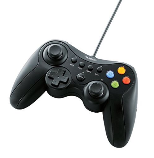 エレコム ゲームパッド USB接続 XINPUT/DIRECTINPUT両対応 XBOX系12ボタン振動/連射 【ドラゴンクエストX 眠れる勇者と導きの盟友 推奨】 ブラック JC-U3613MBK