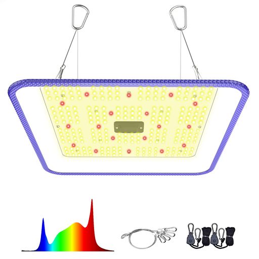 HIPARGERO植物育成ライト LED パネルFC-600フルスペクトル/高反射カバー/平面配光/広い面積に照射/ゼロノイズ/高PPFD/太陽光に代わる植物用ライト 屋内観葉植物/野菜工場/水耕栽培/吊り下げて簡単に使用