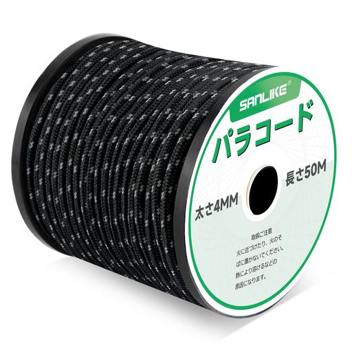 サンライク(SANLIKE)テントロープパラコードガイロープ太さ4mm長さ50m反射材入りボビン巻型