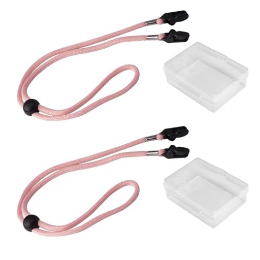 [badbowl]飛ばない帽子2個セット紐ストラップクリップ式キャップクリップ脱着式調節可能レジャーアウトドア(PinkPink)