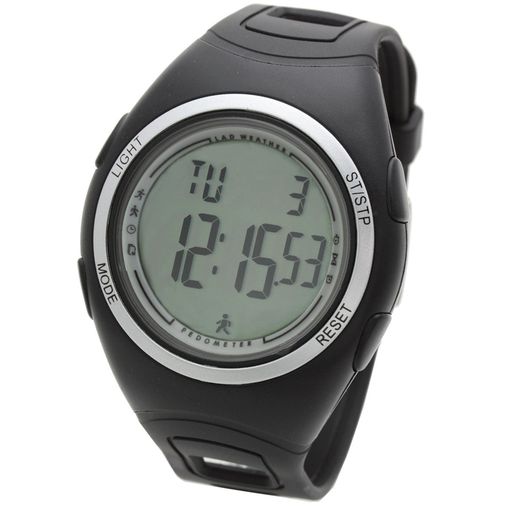 [LAD WEATHER] ウォーキング腕時計 歩数計 ストップウォッチ スポーツ アウトドア時計 LAD011 ブラック 