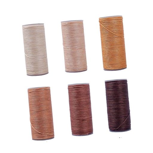 蝋引き糸ロウビキワックスコード蝋引き紐レザークラフトとマクラメ用6色セット工具手縫い糸4サイズ編み手芸紐DIY糸ろう引き糸(0.45mm丸紐A)