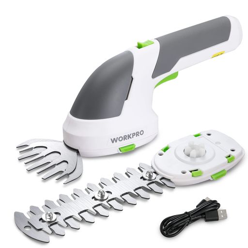 [安全ボタン進化]WORKPRO芝生バリカンガーデンバリカン生垣バリカン芝刈り機一台二役コードレス7.2V充電式二重安全ロックブレード2枚付バリカン刈幅100mmトリマー刈幅150mm剪定植木園芸W159034