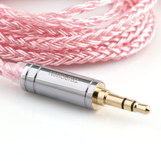 【2022新版】TRIPOWINZonie16コアー銀メッキケーブル&SPCHIFIイヤホンアップグレードケーブル(3.5mm-QDCピンク)