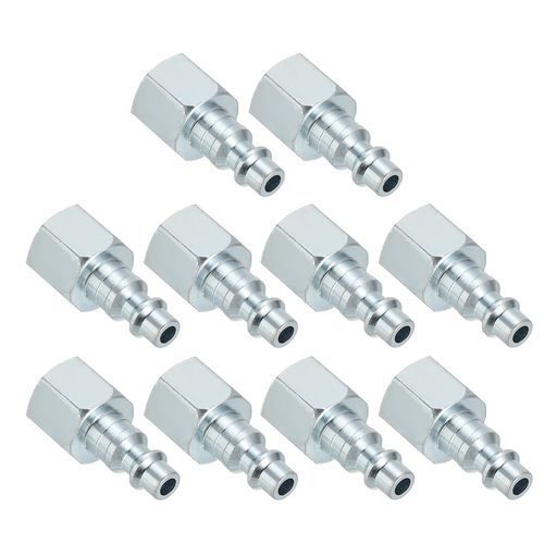 PATIKIL3/8”エアフィッティングスチール10個エアフィメールプラグコンプレッサーコネクトフィッティン..