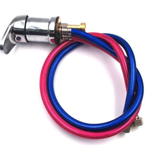 HOLIDYOYO業務用サロンシャンプー蛇口温水冷水対応ホース付き洗面台用蛇口銅製メッキシングルレバー操..