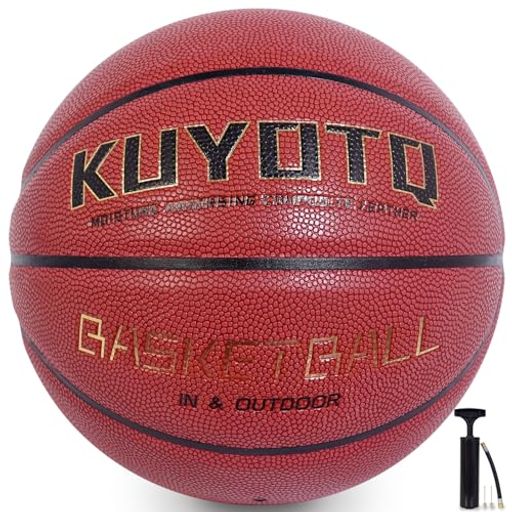 KUYOTQバスケットボール7号柔軟吸湿複合人工皮革滑り止め大人/青少年バスケットボール屋内屋外用競技トレーニング練習用ボール(ポンプ付き) KUYOTQバスケットボール7号柔軟吸湿複合人工皮革滑り止め大人/青少年バスケットボール屋内屋外用競技トレーニング練習用ボール(ポンプ付き)