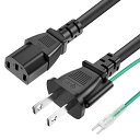 POWSEED AC電源ケーブル ACコンセント コネクター パワーコード 電源変換ケーブル・アダプタ 3ピンソケット(メス)⇔2ピンプラグ(オス) アース線付き トラッキング対策 ストレートタイプ 定格7A-125V 2M(2)