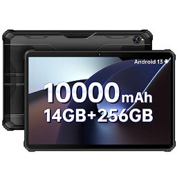 OUKITEL RT5 ANDROID 13 防水タブレット10.1インチ10,000MAHの大容量バッテリー 14GB RAM + 256GB ROM（1TB拡張可能）タフネスタブレット防水防塵耐衝撃 4GデュアルSIMカード 2023お風呂タブレット