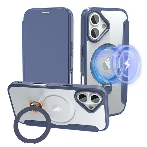 Rakuten - 【クリア仕様の手帳型・360°回転スタンド】smhokesuiPhone17用ケースカード収納MagSafe対応リング付き360°回転スタンド縦横回転クリア仕様を引き継いだ手帳型レザー素材軽い薄型耐衝撃いphone17
