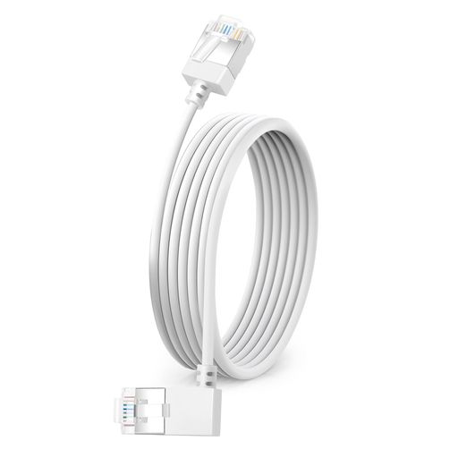 Dutevolns Cat6A イーサネットケーブル 90°左角度 10M、lanケーブル 90度、10Gbps 550MHz UTP