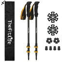 THEFITLIFE トレッキングポール カーボン 登山 ストック 軽量 57-120CM伸縮 ウォーキングポール ウォーキングステッキ 2本セット 登山杖 登...