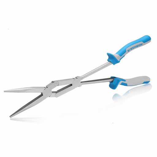 SPEEDWOXラジオペンチロングリーチ精密ロング先細ストレートロングラジオペンチ直ロングタイプロングサイズ長い先長スリム工具滑り止め加工車ストレートギザ付き大溝付ロングリーチプ…