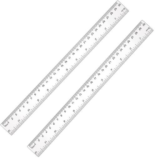 FUYUEROプラスチック透明定規学習用図面ツール測定ツール長さ30cm0.2cm厚さ学生、学校、オフィス、家庭に適しています(30cm2個)