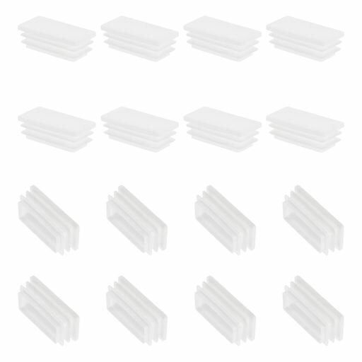 PATIKIL長方形プラスチックプラグ、16個2x1”/50x25mmチューブ挿入エンドキャッププラスチックプラグキ..