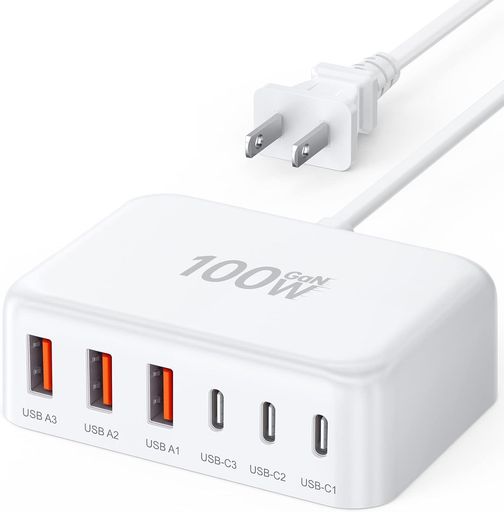 USB󥻥ȹ100W6ݡUSBC®ŴACץPD20WcץŸå׷ӥեiPhone16ť...