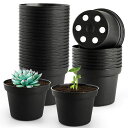 観葉植物植木鉢2.5号おしゃれ小鉢多肉植物ポット、園芸苗ポット育苗ポット、小さいプラ鉢かわいいポリポット(ブラック、60個入り)