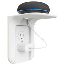 WALI壁コンセントシェルフ標準垂直二重漏電遮断器装飾コンセントに電話、ドット1STと2NDGEN、GOOGLEホーム、スピーカーUPTO10LBS、7.0CMX6.0CMX2.0インチ、ホワイト(OLS001-W)(2)