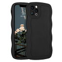 GUAGUAIPHONE11PROケースウェーブうねうねいPHONE11PRO可愛い韓国おしゃれTPUソフト耐衝撃超軽量薄型ワイヤレス充電対応ストラップホール付き5.8インチ用(ブラック)(2)