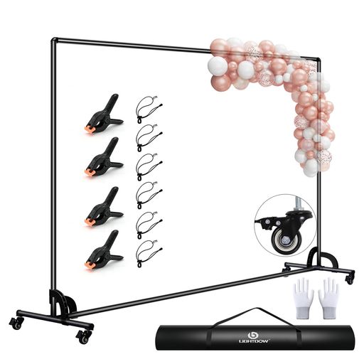 Lightdow背景スタンド撮影用200x300cmキャスター式背景バナースタンド高い安定性移動可能太管径構造写..