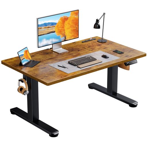 ErGear電動昇降式デスクロータイプ高さ48-72cmコンセント&USBポート付きローデスク座椅子机4パターン高..