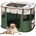 ペットサークル 折りたたみ 長方形 室内 猫 犬 ケージ 80 CM X 60 CM X 55 CM 屋根付き 折り畳み 哺乳期 ペット分娩室 大空...