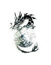 RELIGHT龍ドラゴンステッカーシール金属製開運縁起物携帯オルゴナイトデコ素材sp-311(シルバー(2枚)45mmx27mm)