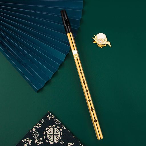 Jinchuanティンホイッスルアルミニウム製D管C管教材付き収納袋/ケース付きゴールドシルバー(ゴールドC調)