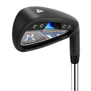 MAZEL (マゼル) WM-X1/2 ゴルフ クラブ アイアン スチールシャフト 8本セット/単品(番手:123456789AWPWSW) メンズ 右用/左用 フレックス:S バッグなし・クラブのみ (黒(2024年モデル)単品(4)