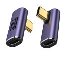 USB4.0TypeC変換アダプター左右90°曲げ2種類セットPD100W/5A急速充電40Gbps高速データ転送8K@60Hz映像出力L字L型タイプctype...