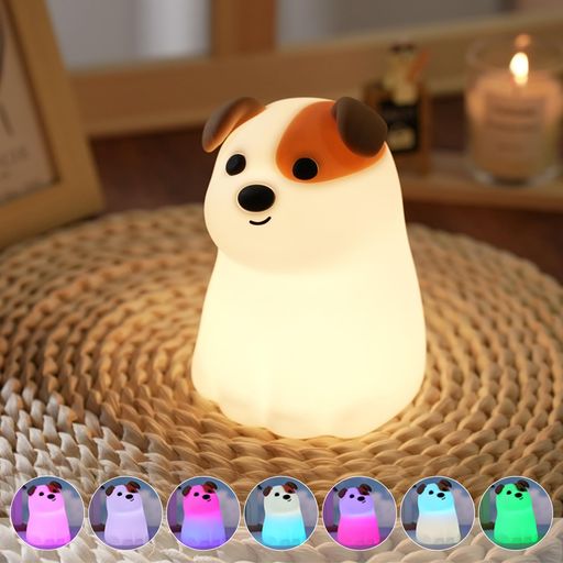 AmmToo犬型LEDナイトライト充電式間接照明誕プレ調光機能30分タイマー付き変色枕元/授乳/寝室/雰囲気照..