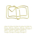 CAPASTECペーパークリップメモクリップ可愛いブックマーク書類整理/招待状/付箋/手紙/メモ帳用文房具オフィス装飾色が豊富スタイルが多様金色本10本入り(3)