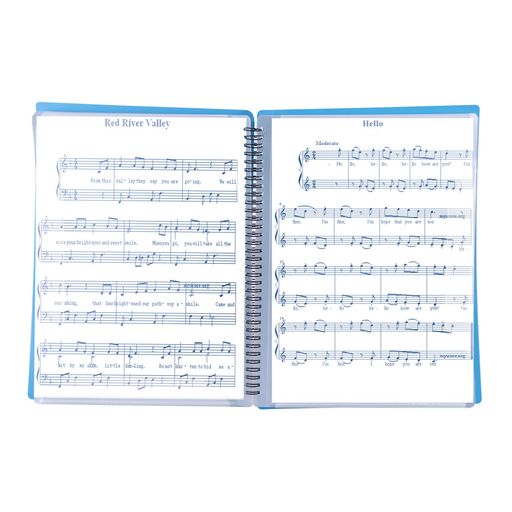 A4楽譜ファイル譜面ファイル60ページ楽譜入れ楽譜ケースリング書き込みでき大容量見開き180°ページ展開..