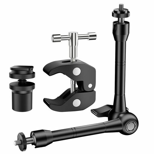 EMARTマジックアームスーパークランプカメラクランプカメラマウント360度回転カメラアームwebカメラス..